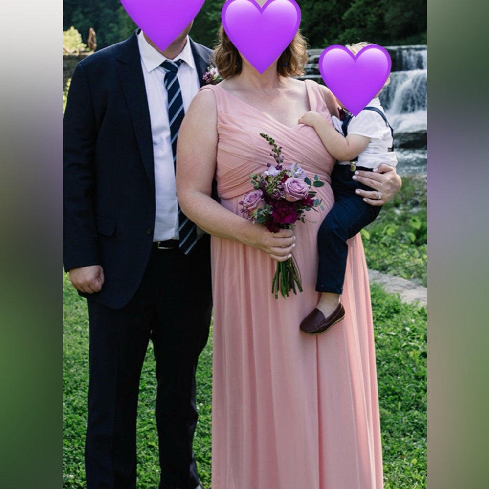 Elegant Pink Sleeveless Maternity Bridesmaid Gown